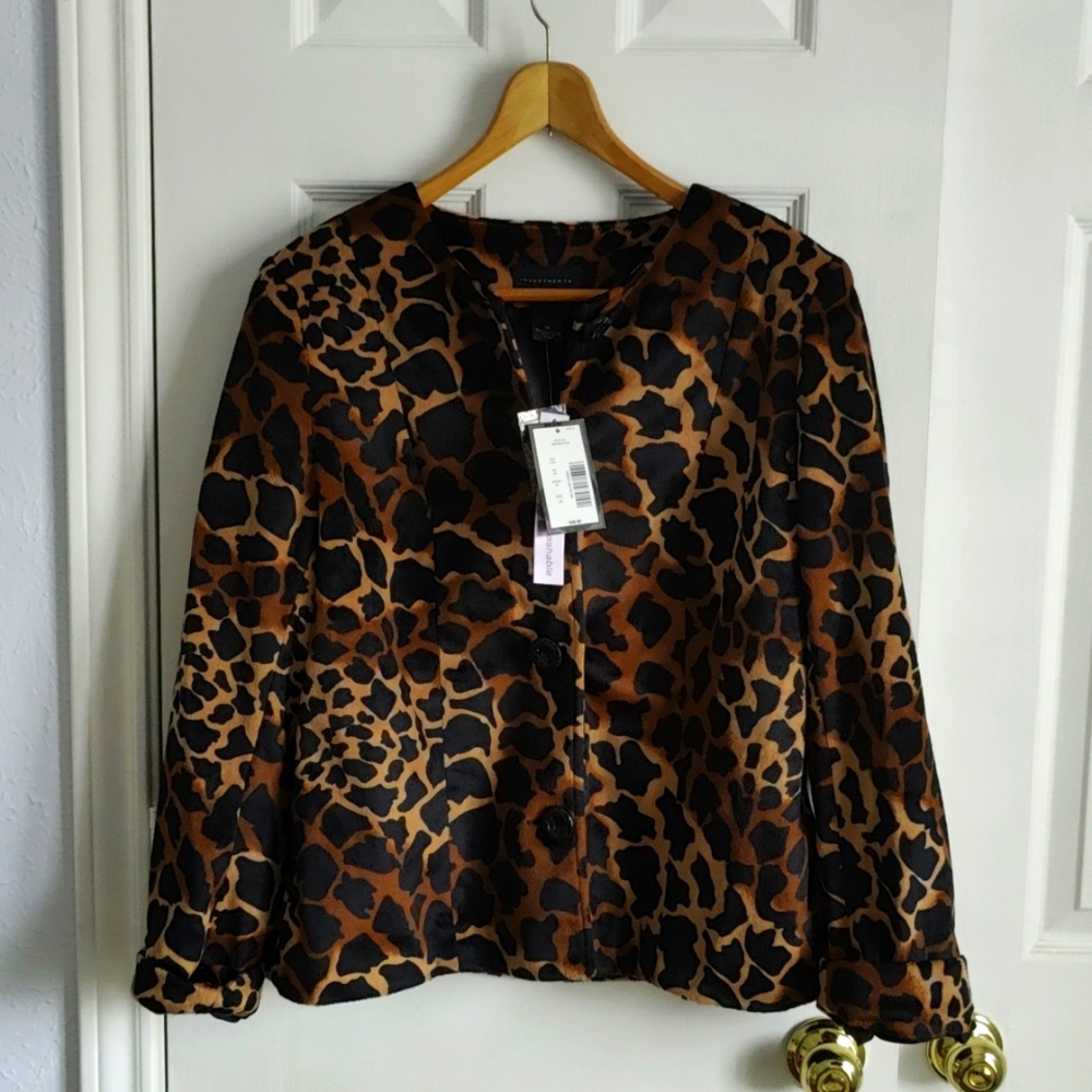 Women's Leopard Print Coat (Size 14)